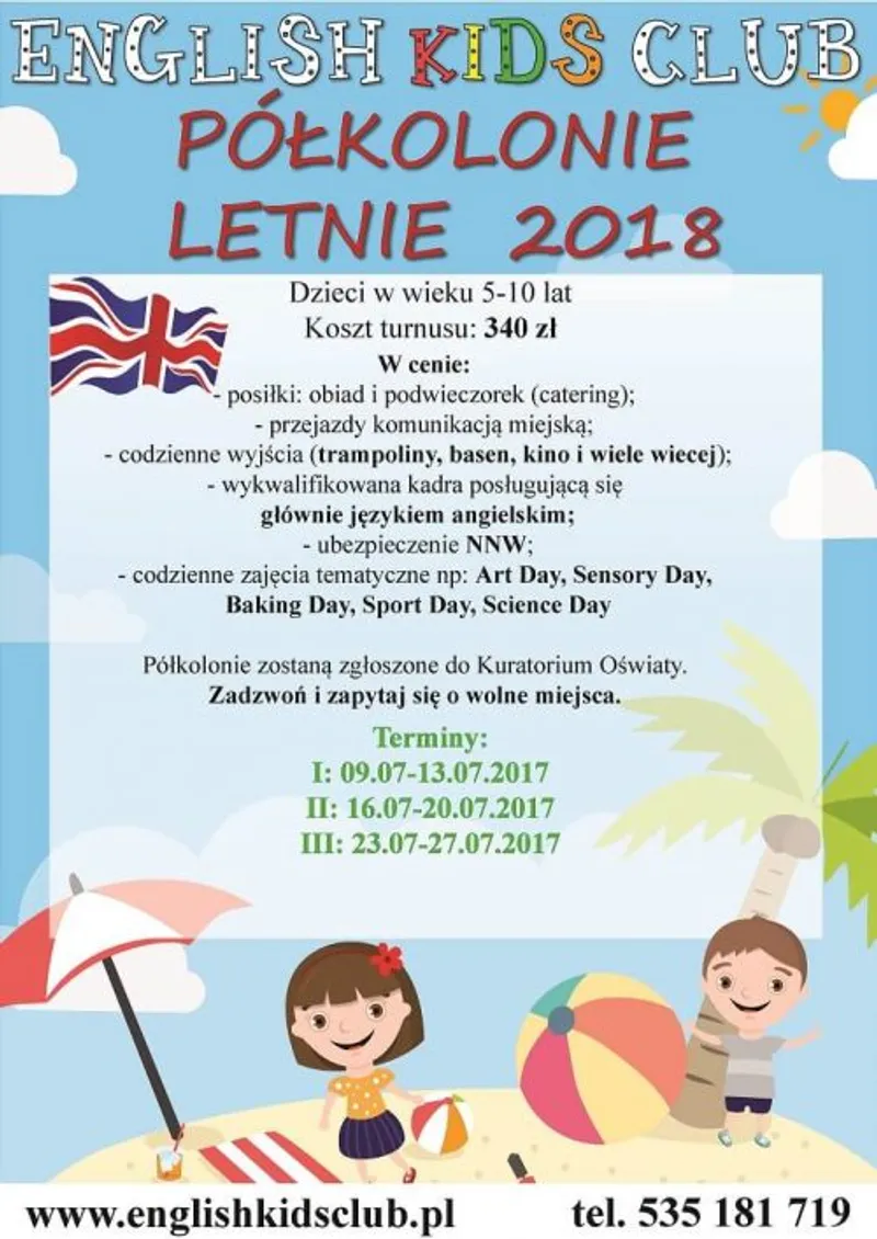Zapisy na Półkolonie Letnie 2018 ruszyły !!!